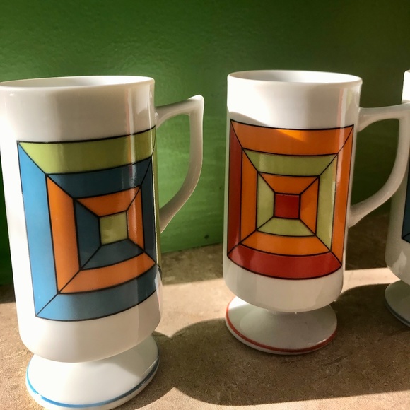 Vintage - Set of 4 small cups on foot - Retro - Picture 3 of 5